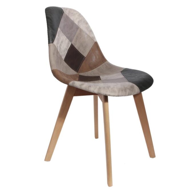 Chaise Scandinave Patchwork Marron