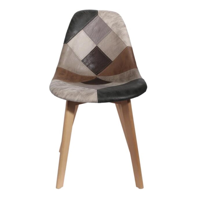 Chaise Scandinave Patchwork Marron