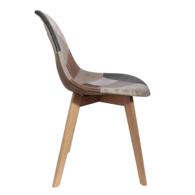 Chaise Scandinave Patchwork Marron