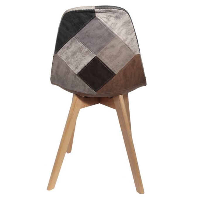 Chaise Scandinave Patchwork Marron