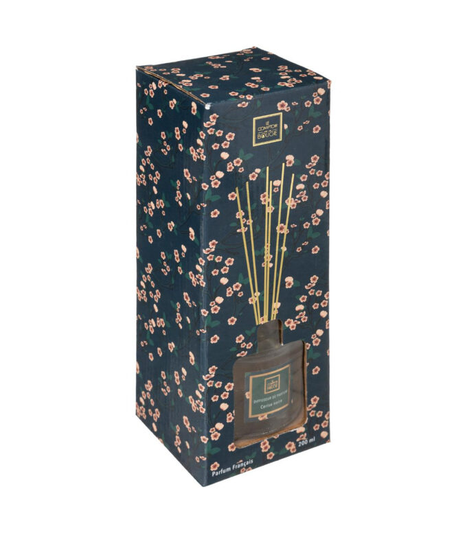 Diffuseur de parfum Neda Cerise noire 200 ml avec 6 Bâtonnets