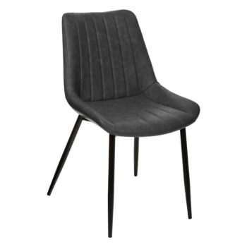 Chaise "Olwen" gris ardoise effet cuir