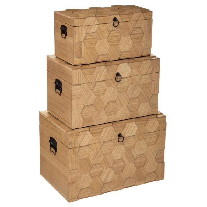 Set de 3 malles "Arty", bois