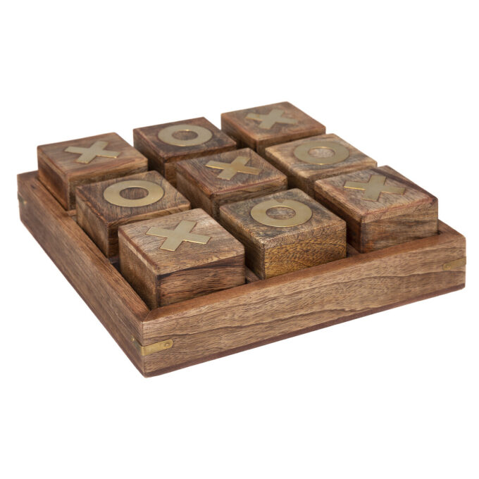 Jeu morpion, bois 23x23 cm