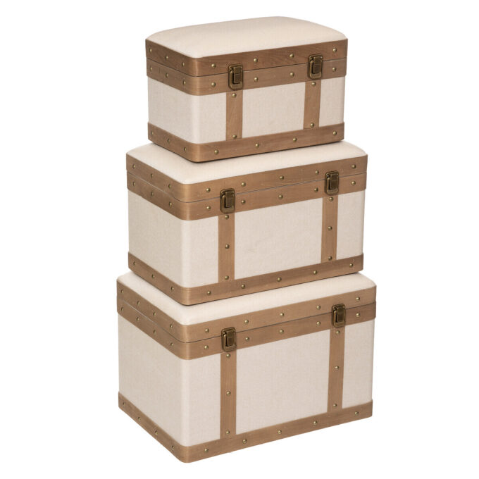 Set de 3 malles "Norah", lin