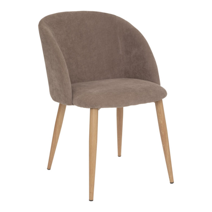 Fauteuils "Celeste", velours côtelé, pieds imitation chêne, gris taupe