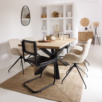 Table à manger "Olaf", métal et bois