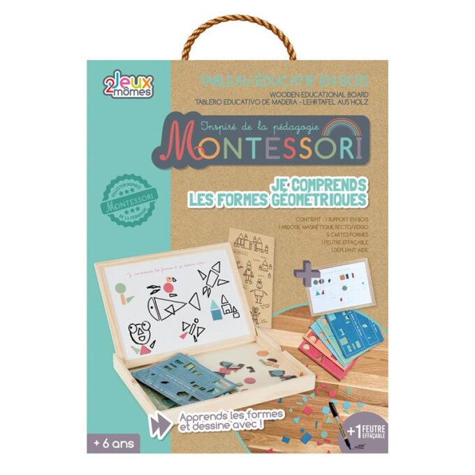 Tableau en bois je comprends les formes montessorie