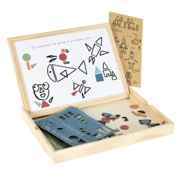 Tableau en bois je comprends les formes montessorie