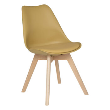 Chaise "Baya", pieds en hêtre, jaune ocre