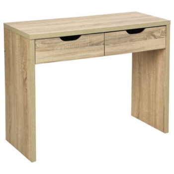 Console 2 tiroirs effet chêne nature bivoak