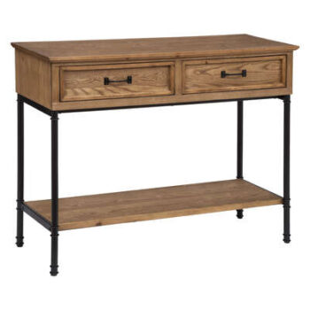Console Danik 2 tiroirs bois et métal