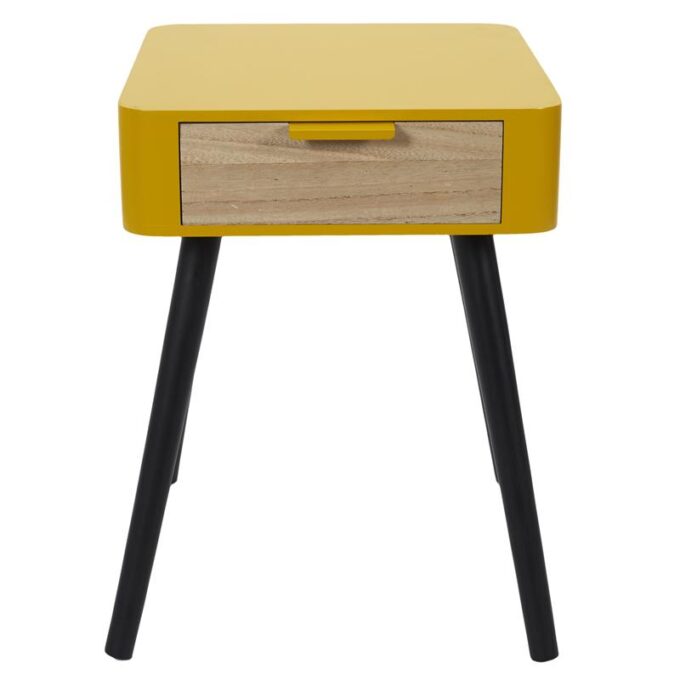 Chevet 1 tiroir en bois jaune
