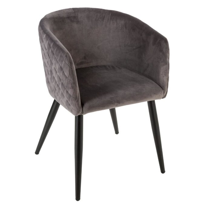 Fauteuil "Marlo" gris foncé en velours