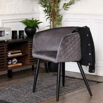 Fauteuil "Marlo" gris foncé en velours