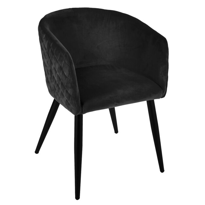Fauteuil "Marlo", noir, velours