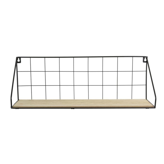 Etagere bois  et metal rectangle 15X45X15CM