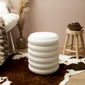 Pouf de rangement bouclette freya