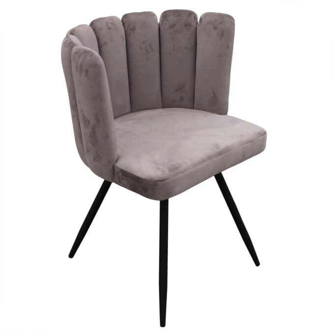 Chaise Ariel velours gris