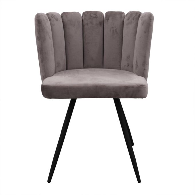 Chaise Ariel velours gris