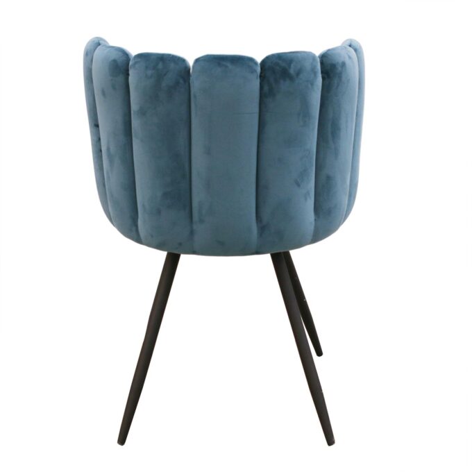Chaise Ariel velours bleu canard