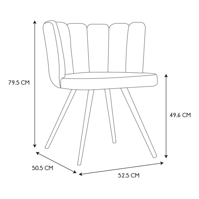 Chaise ariel velours jaune