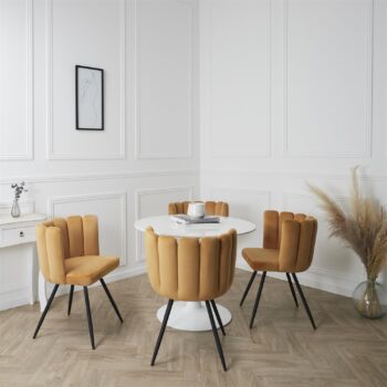 Chaise ariel velours jaune