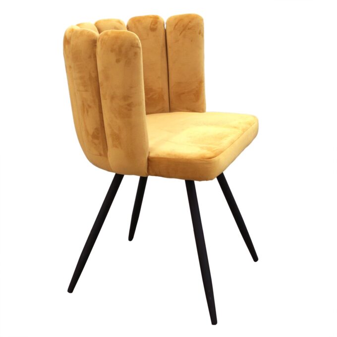 Chaise ariel velours jaune