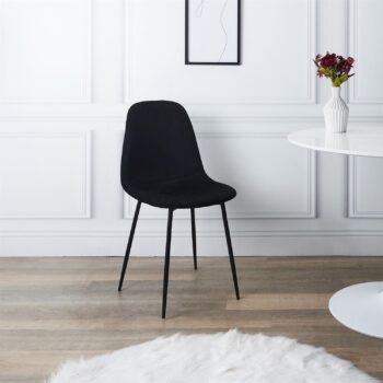 Chaise velours côtelé giulia noir