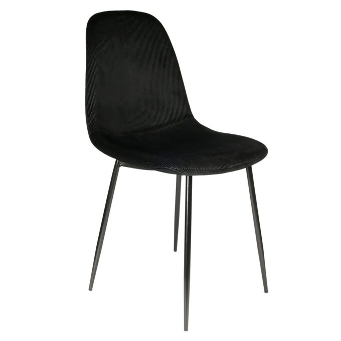 Chaise velours côtelé giulia noir
