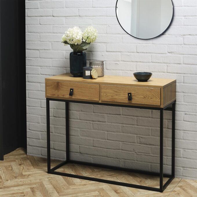 Console abbot metal et bois