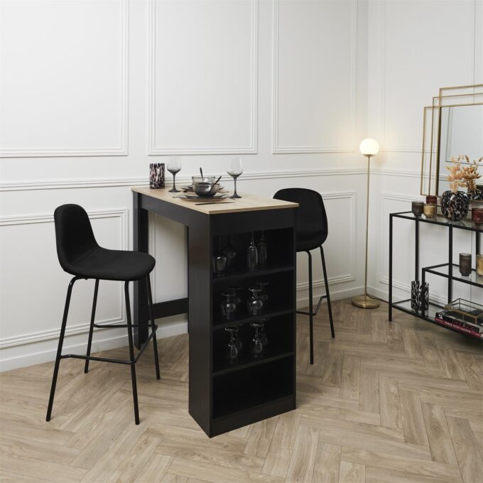 Lot 2 de chaises de bar Giulia noir