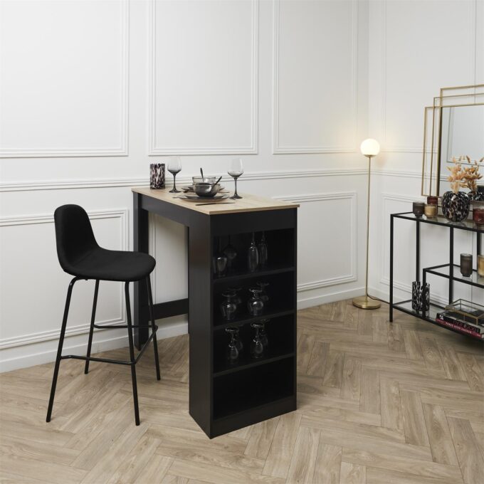Lot 2 de chaises de bar Giulia noir