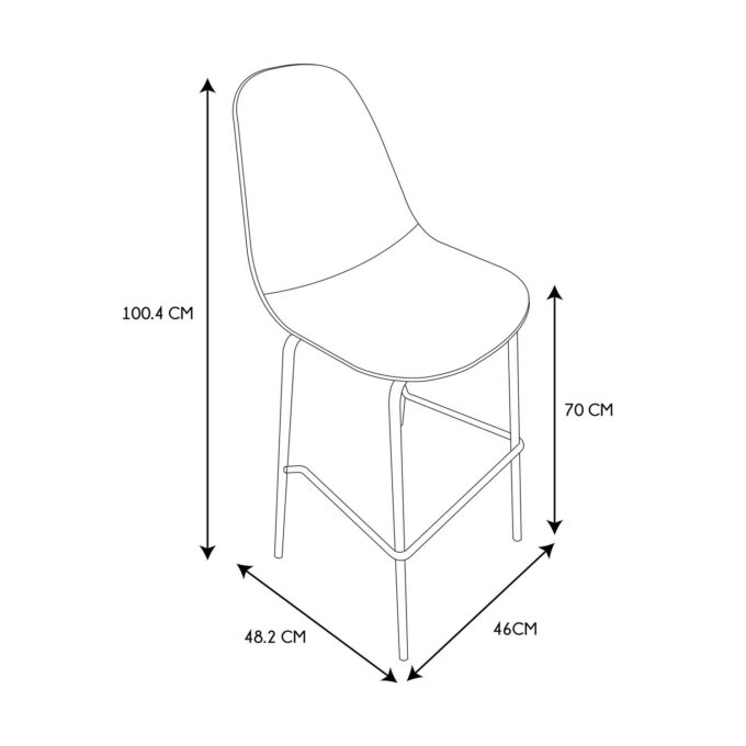 Lot de 2 chaises de bar Giulia gris