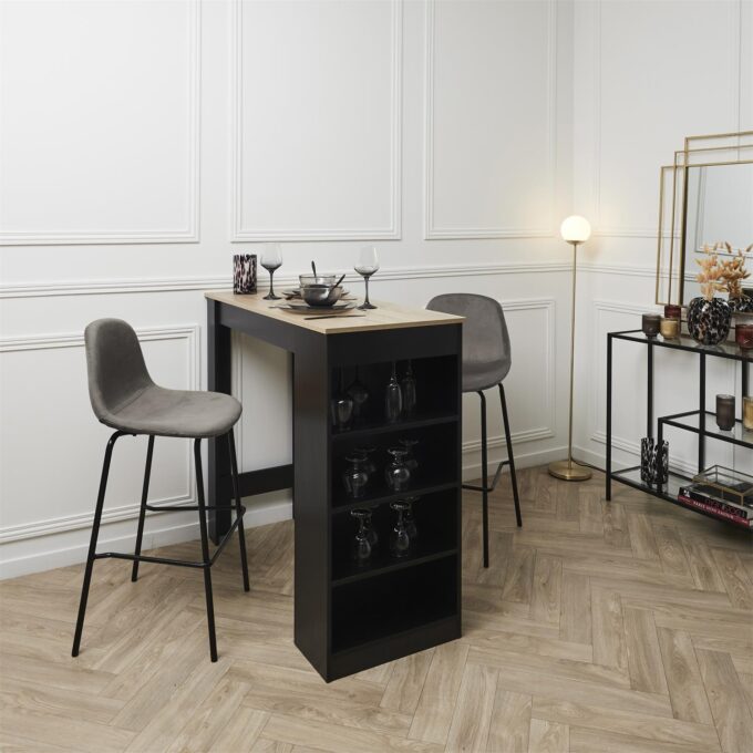 Lot de 2 chaises de bar Giulia gris