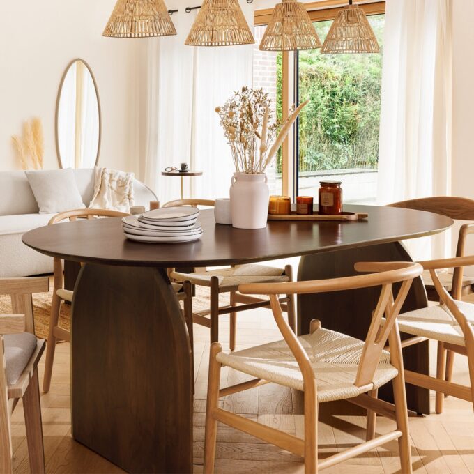 Table à manger "Isana" Acacia, L.180 cm