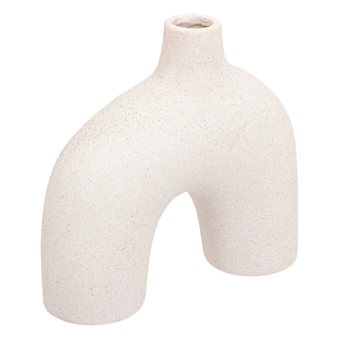 Vase-arc-Asy-Céramique-blanc, H.18cm