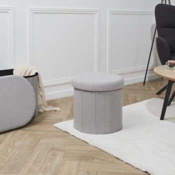 Pouf Coffre Pliable "Pills" 38cm Gris