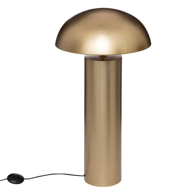 Lampadaire droit "Champi" Métal, doré, H.97 cm