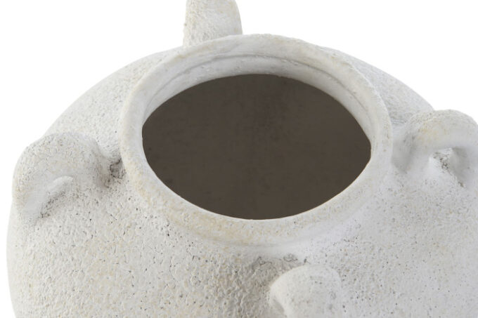 Vase céramique  19X19X16 poignée blanc