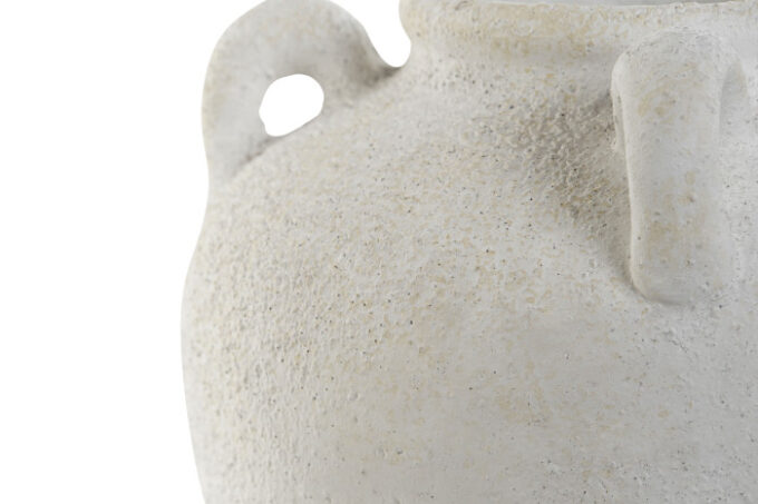 Vase céramique  19X19X16 poignée blanc