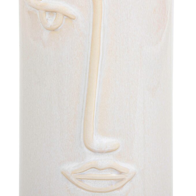 Vase visage "Soleya", céramique Blanc, H.25 cm