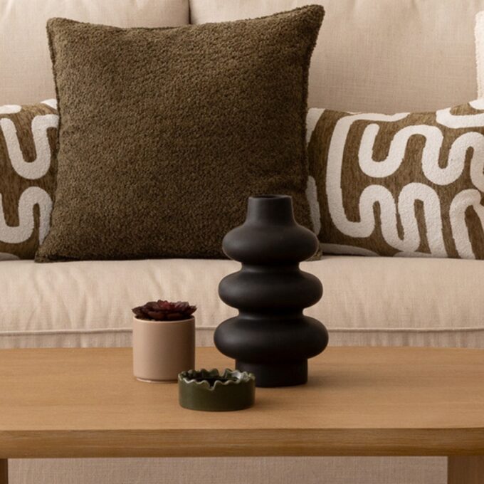 Vase céramique "Clothilde" Noir, H.25 cm