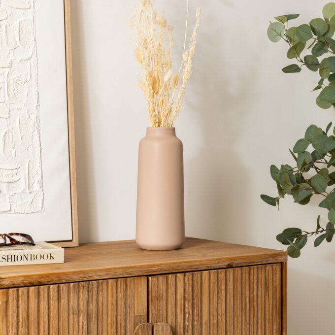 Vase céramique "Tila" Rose clair, H.30 cm