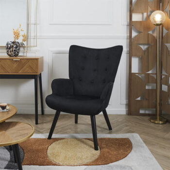 Fauteuil de salon giulia noir