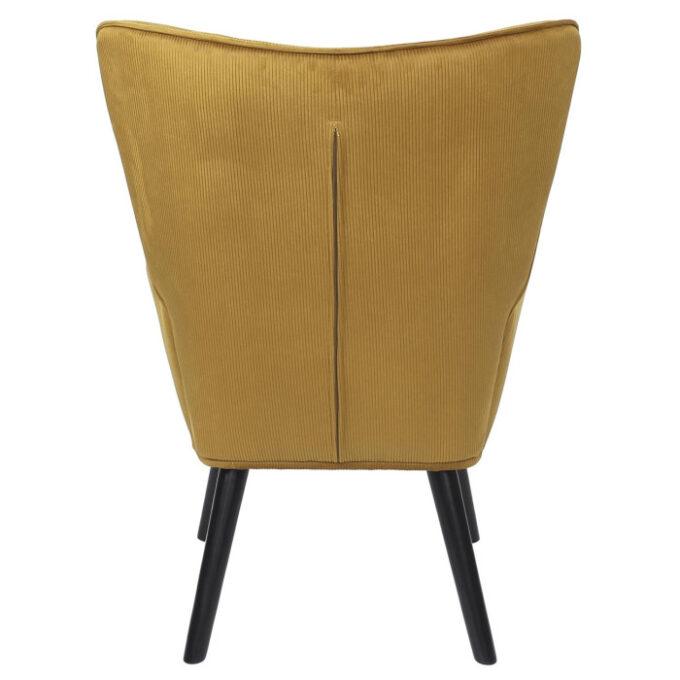 Fauteuil en Velours Côtelé "Giulia" 96cm Jaune