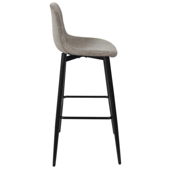 Lot de 2 Chaises de Bar Côtelé "Scott" 100cm Taupe
