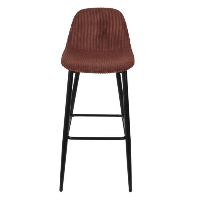 Lot de 2 Chaises de Bar Côtelé "Scott" 100cm Terracotta