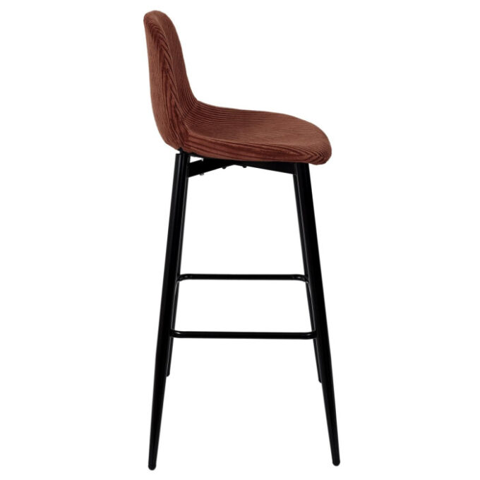 Lot de 2 Chaises de Bar Côtelé "Scott" 100cm Terracotta