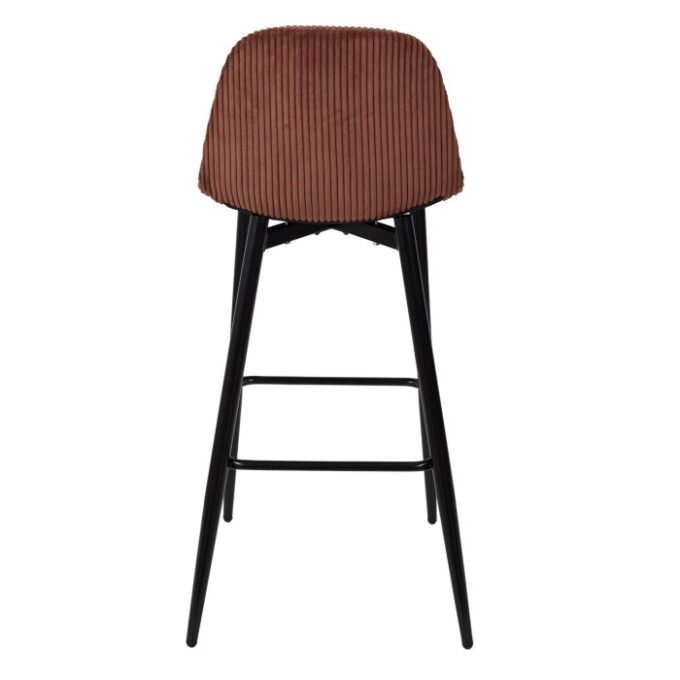 Lot de 2 Chaises de Bar Côtelé "Scott" 100cm Terracotta